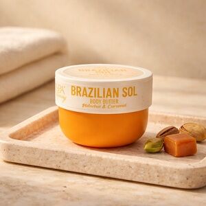 Brazilian Sol Body Butter pistachio and Caramel 6 OZ Jar by Spa Luxury
